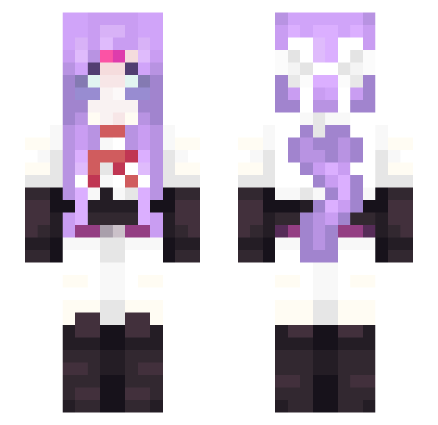 hyperbomba Minecraft skin, front and back view