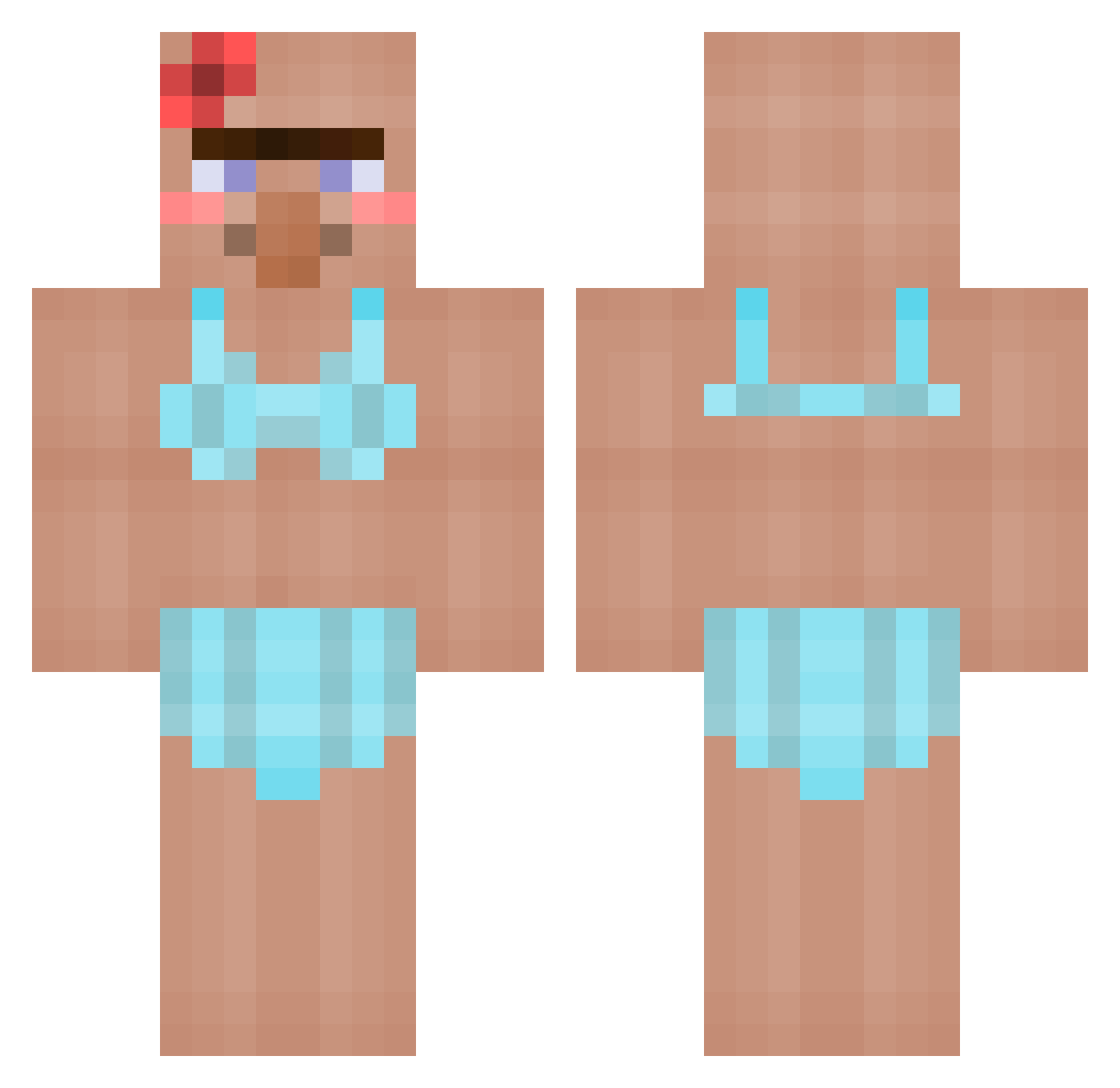 Ihatetenvolcan_3 Minecraft skin, front and back view