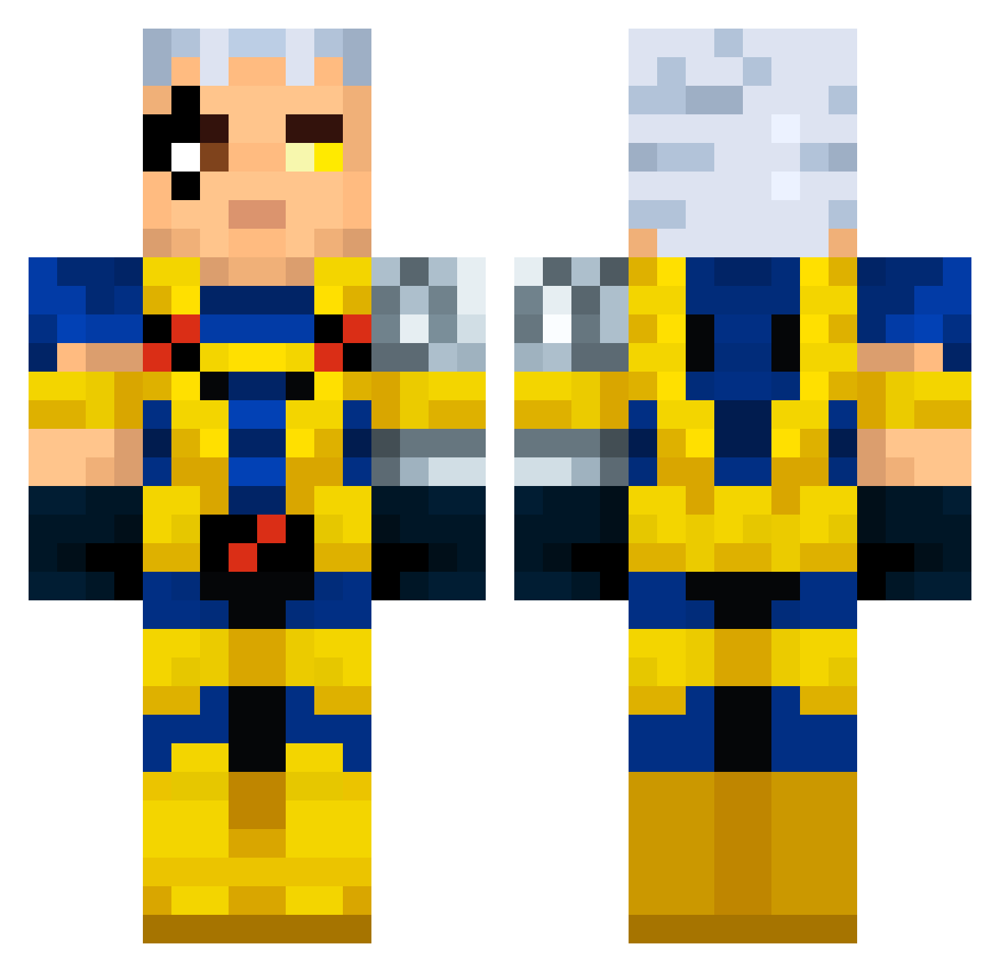 RoadRumer Minecraft skin, front and back view