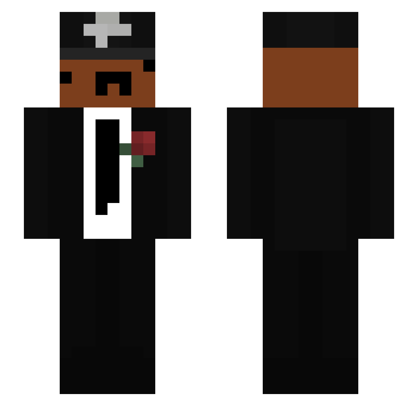 RRisoo Minecraft skin, front and back view