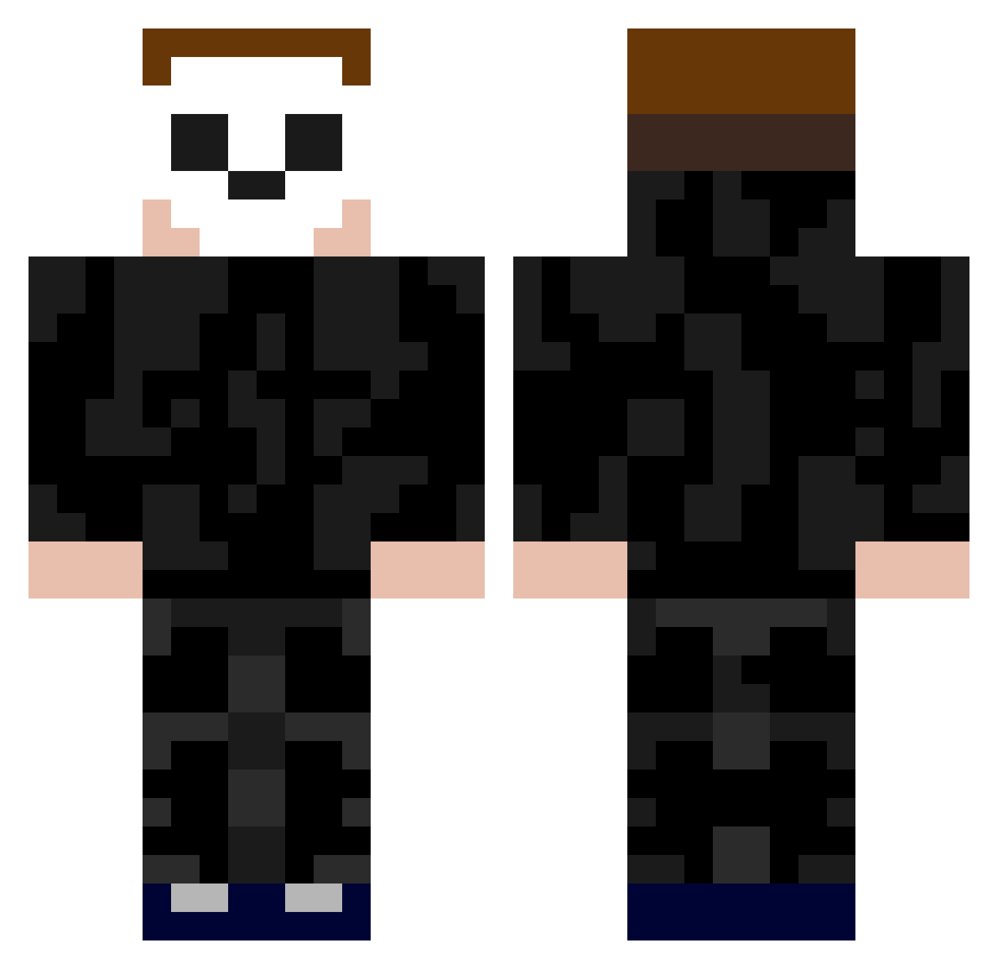 Zocco Minecraft skin, front and back view