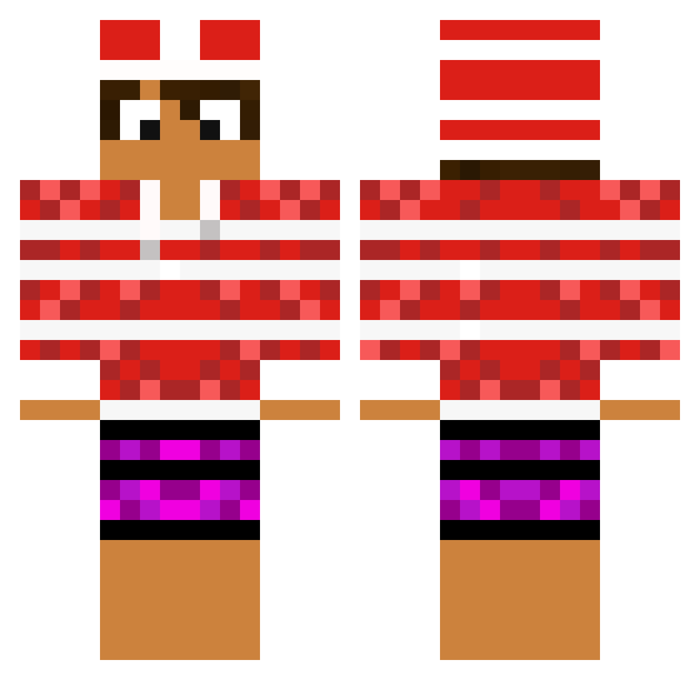 Lezvish Minecraft skin, front and back view