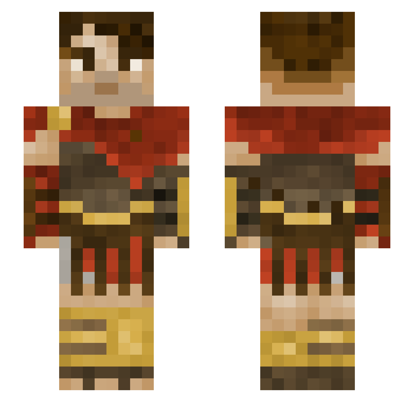 Unionised Minecraft skin, front and back view