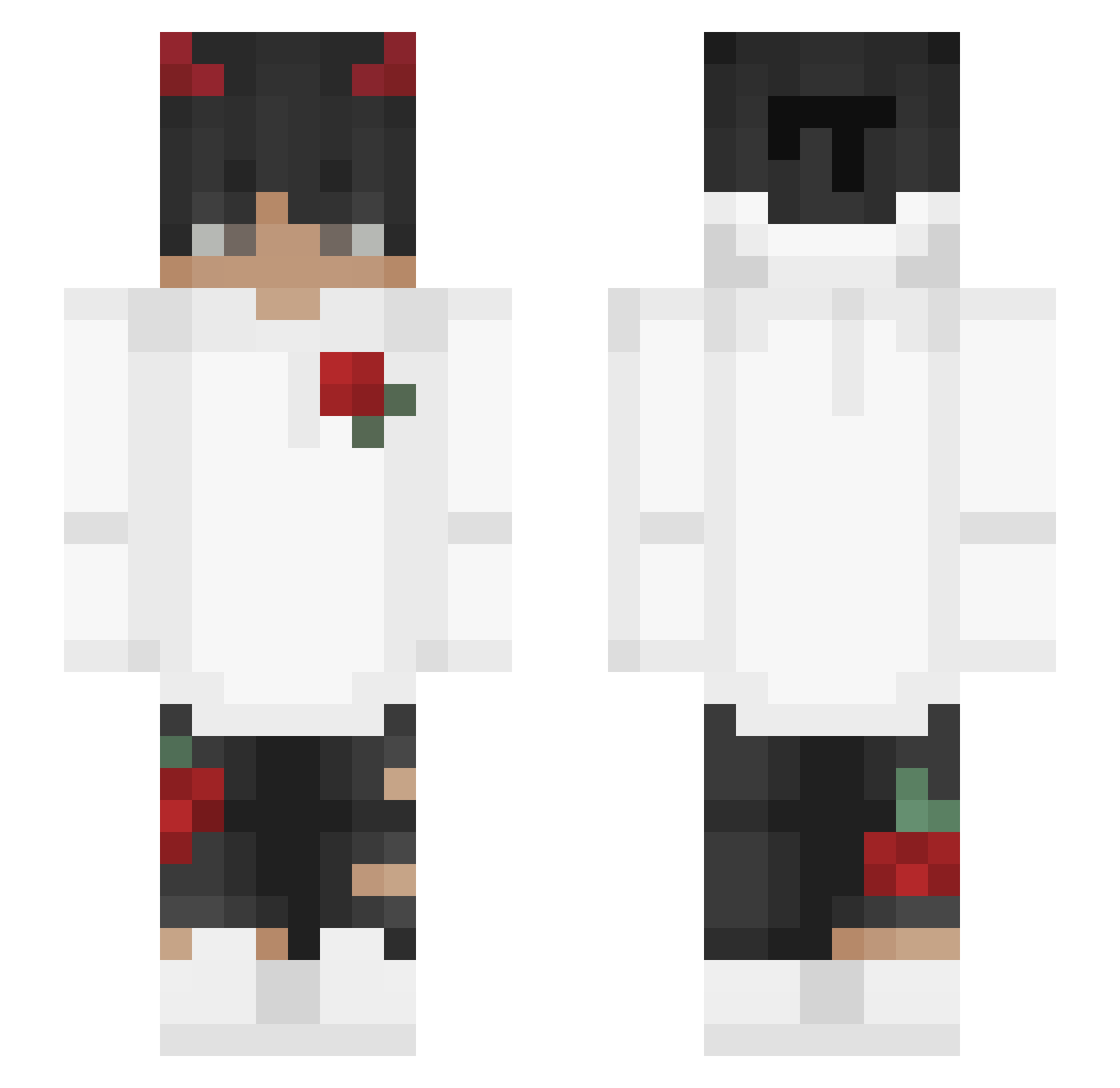 Xyox Minecraft skin, front and back view