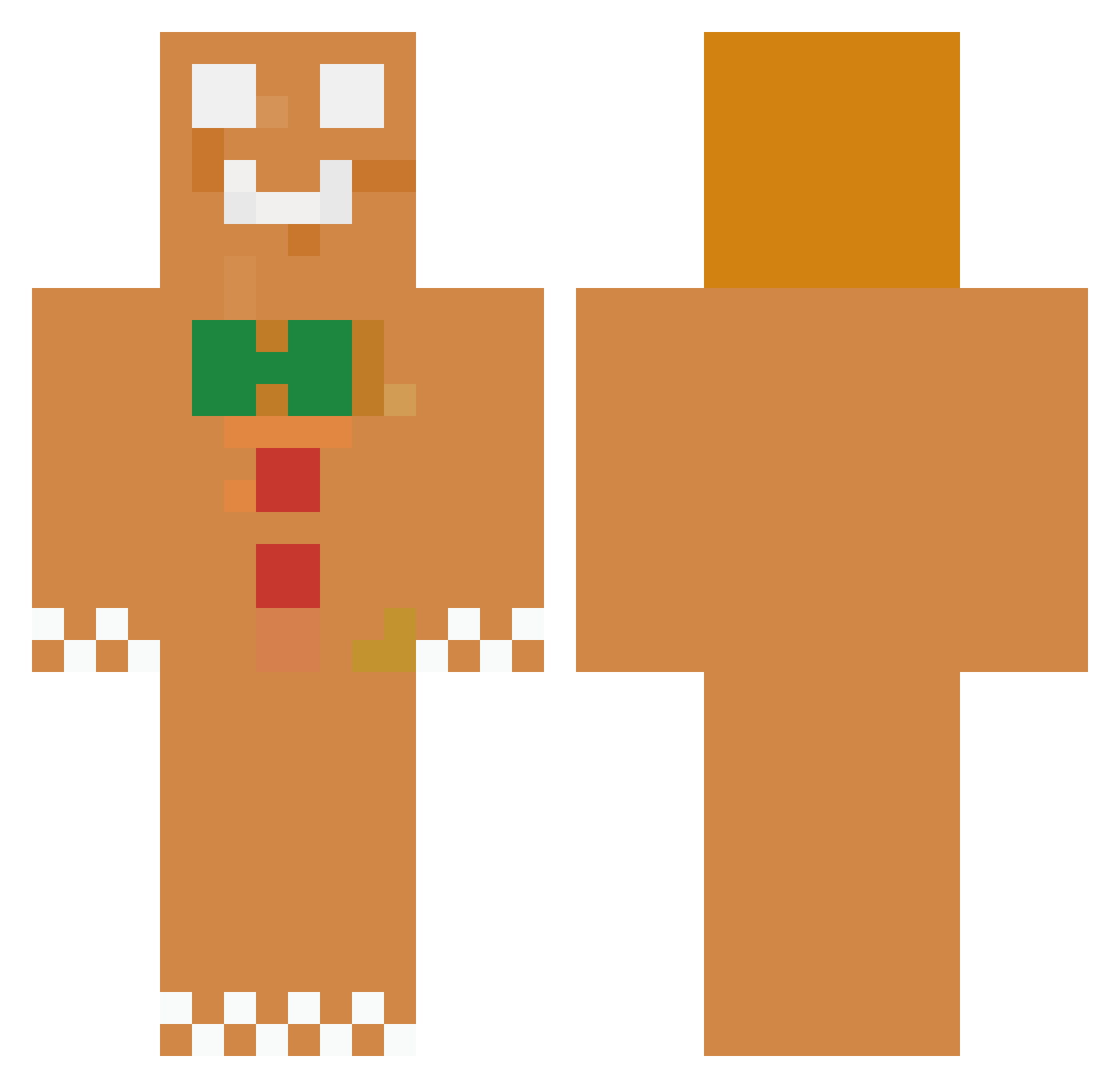 Telkman Minecraft skin, front and back view