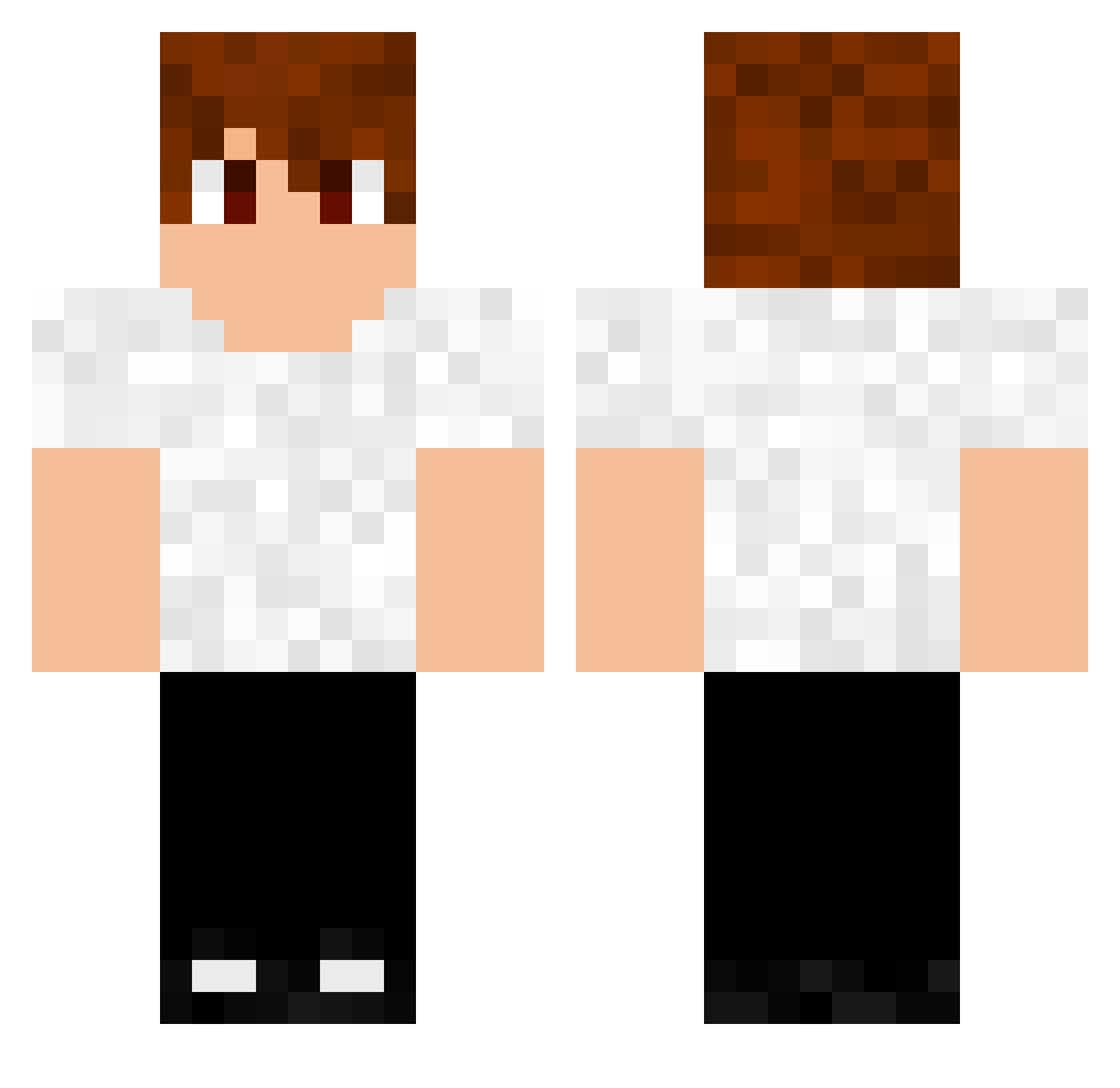 Verci32 Minecraft skin, front and back view