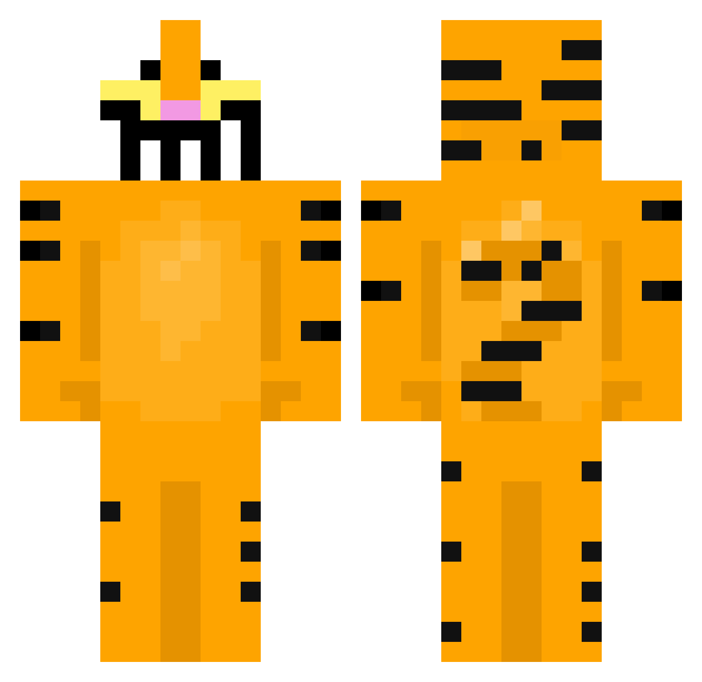 PepegaMogens Minecraft skin, front and back view