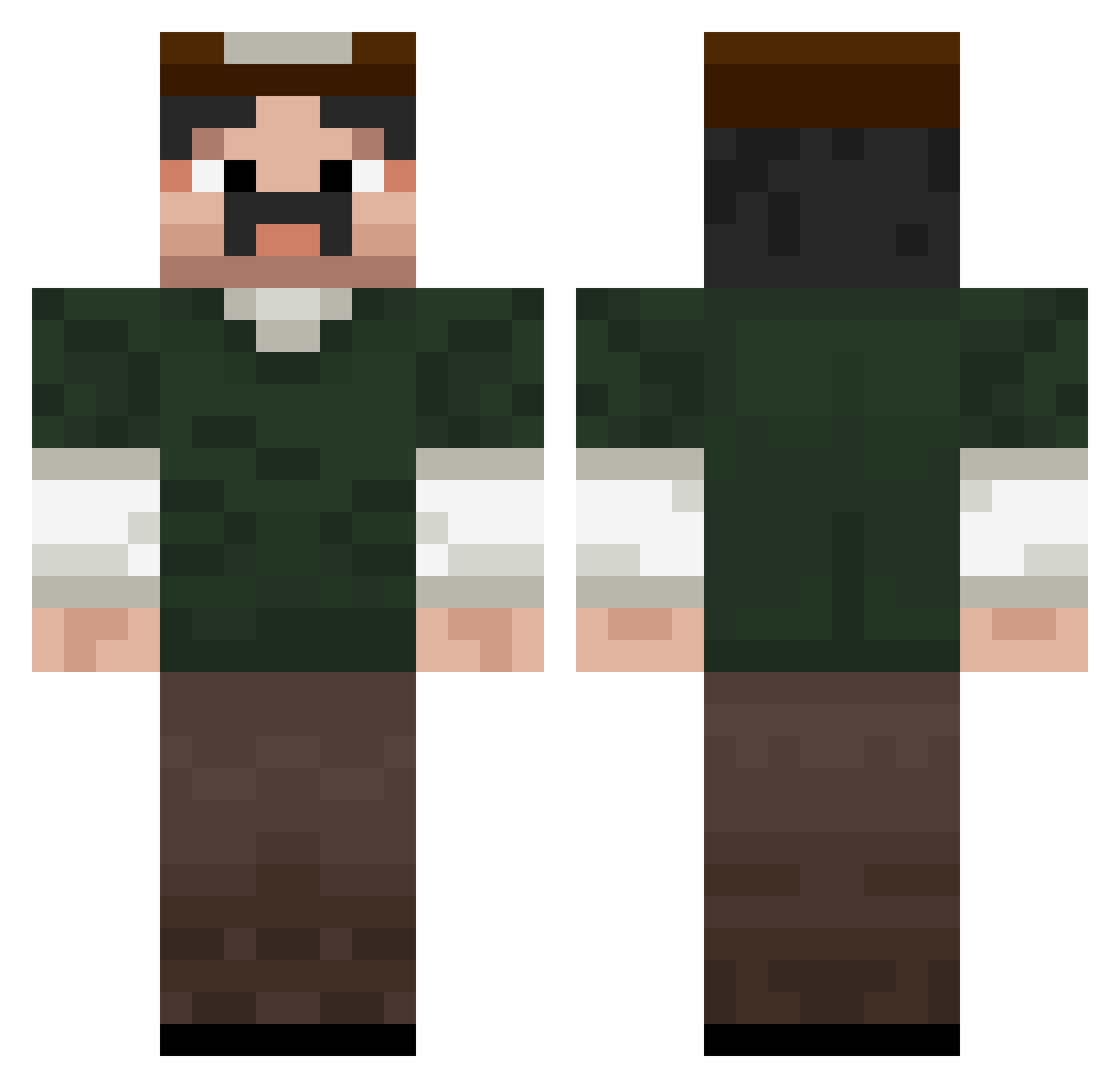 electronicendman Minecraft skin, front and back view