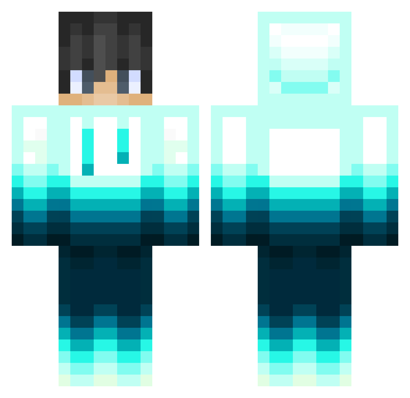 Destru__ Minecraft skin, front and back view