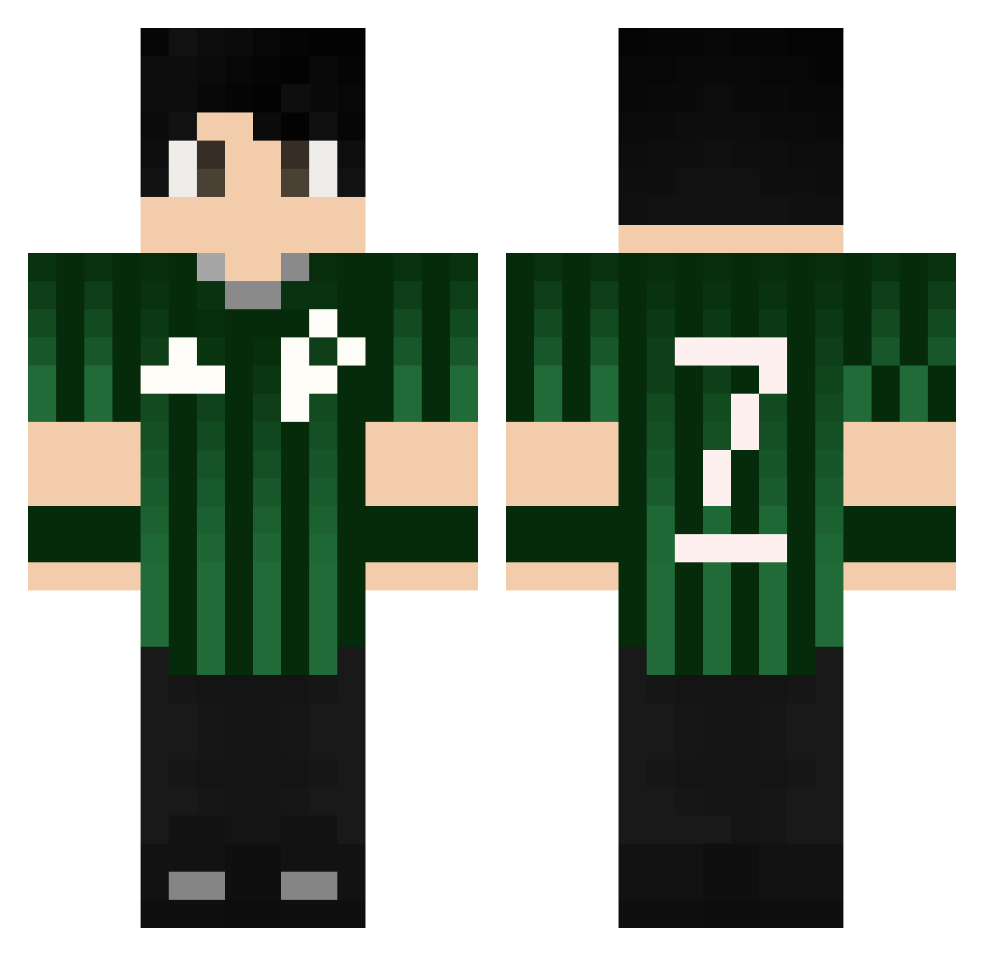 22nfinity Minecraft skin, front and back view