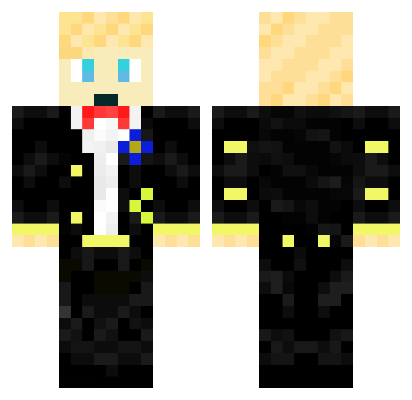 Zuer0x Minecraft skin, front and back view