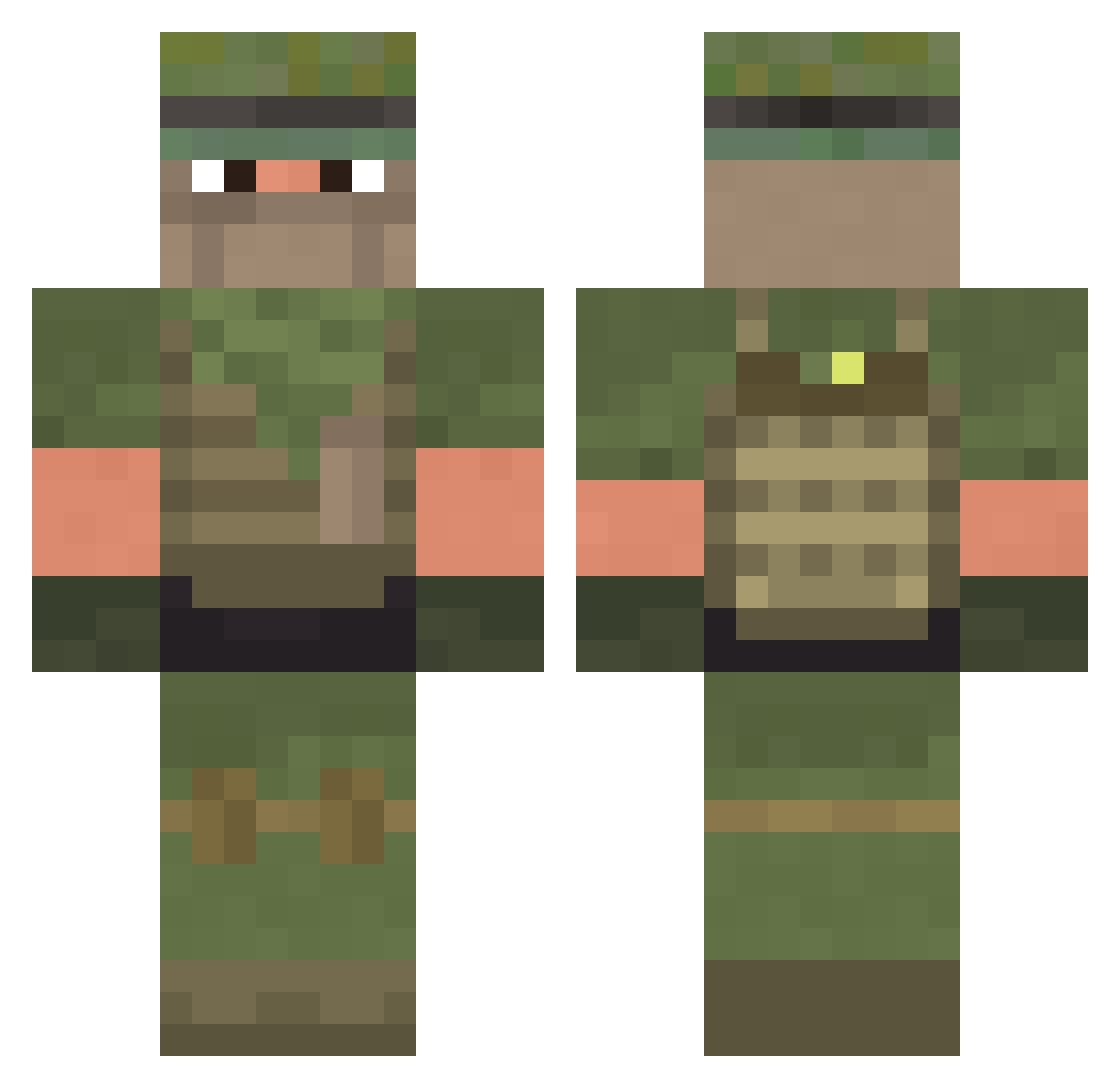 Maqox Minecraft skin, front and back view