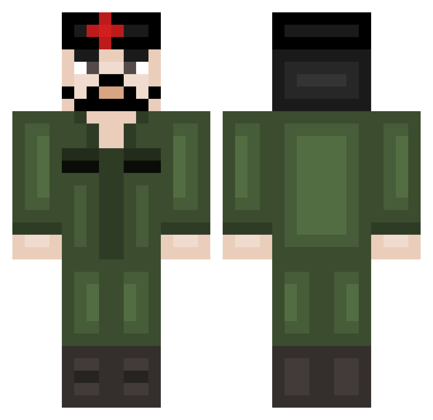 sniperbloom Minecraft skin, front and back view