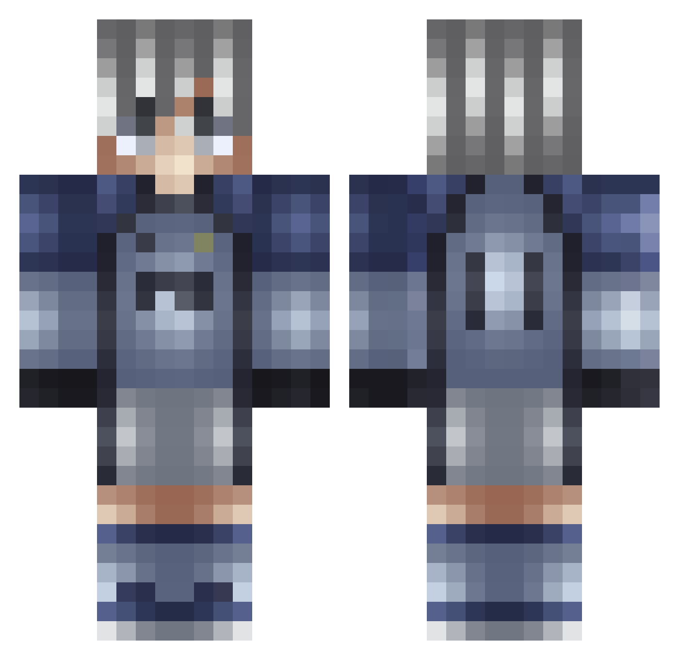 cieloxdd Minecraft skin, front and back view