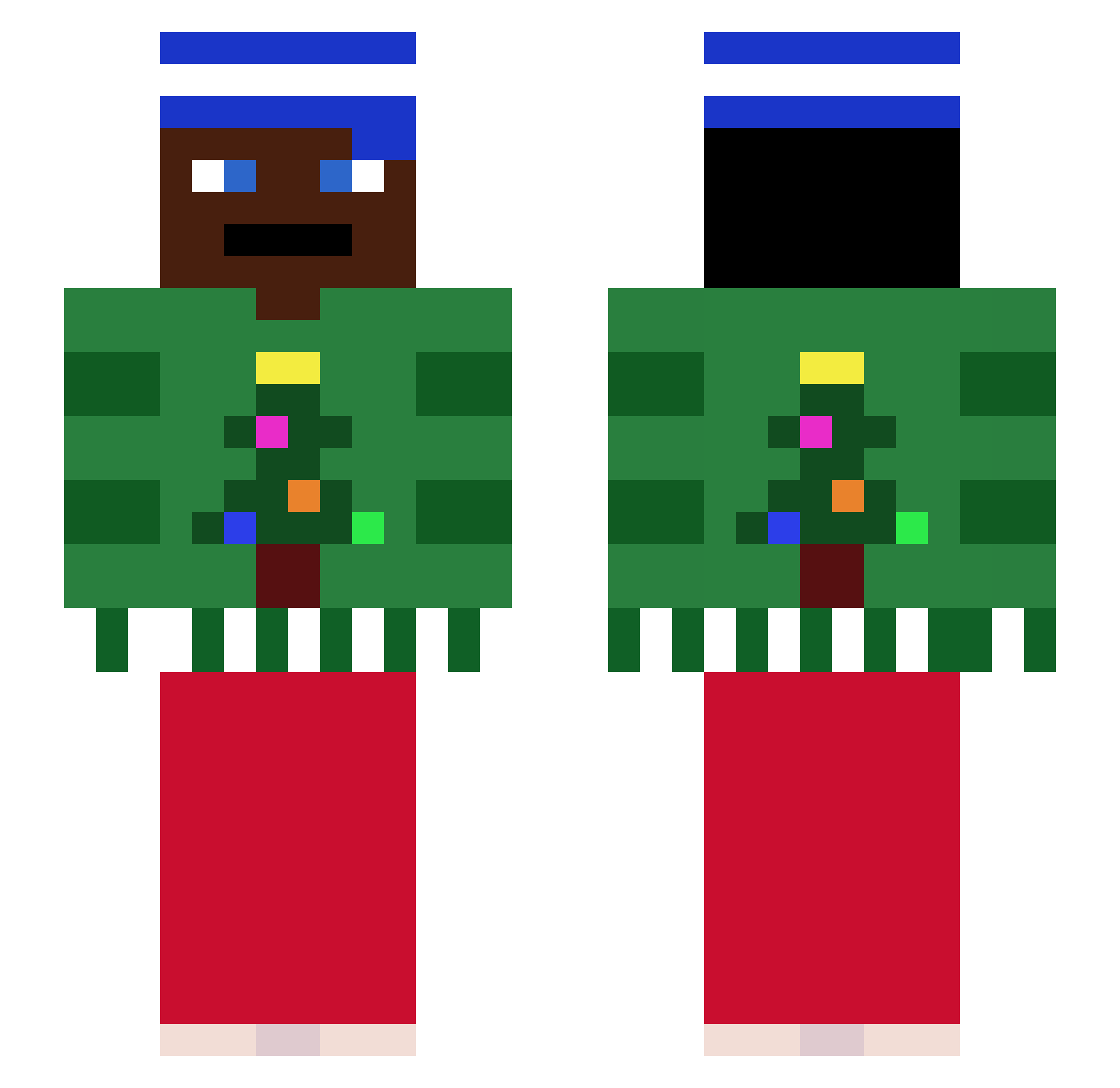 NiaHuw Minecraft skin, front and back view