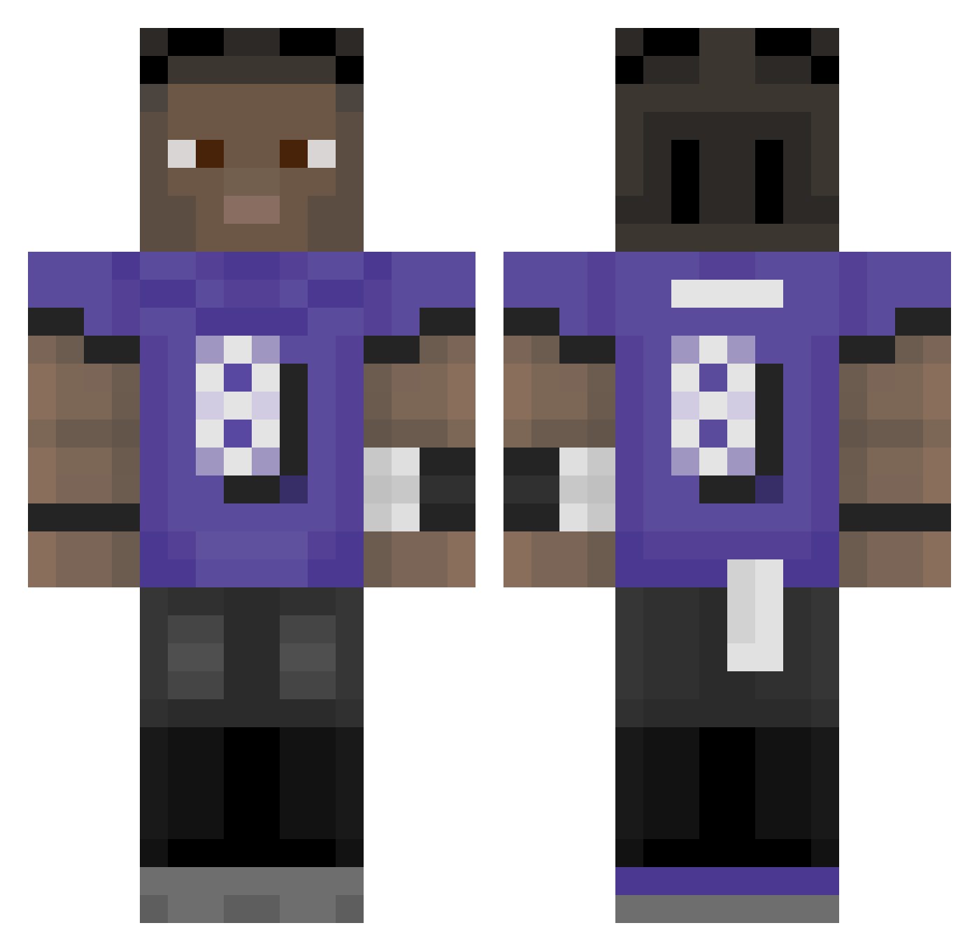 nugs4nugs Minecraft skin, front and back view