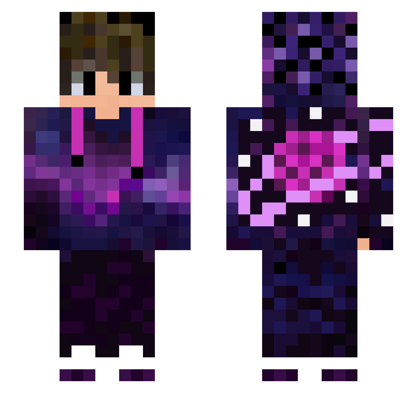 thevampierking Minecraft skin, front and back view