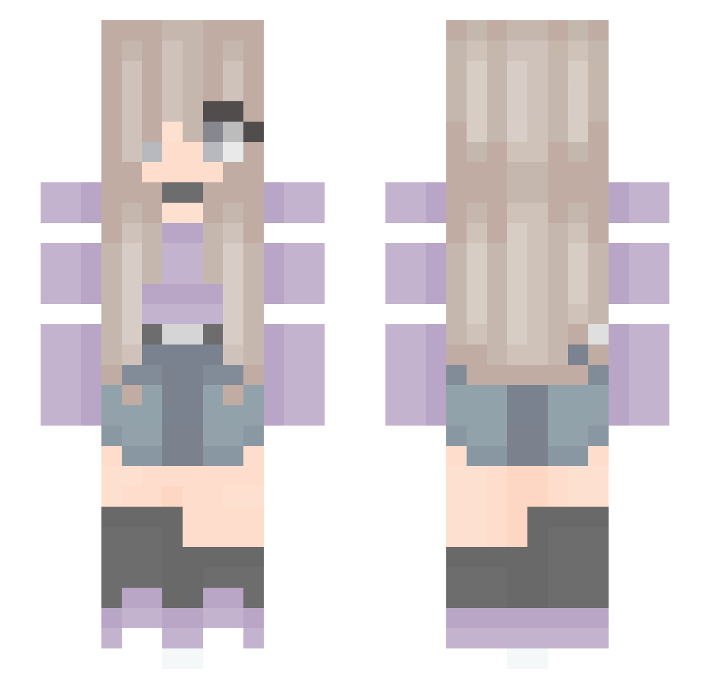 Oceanxscapes Minecraft skin, front and back view