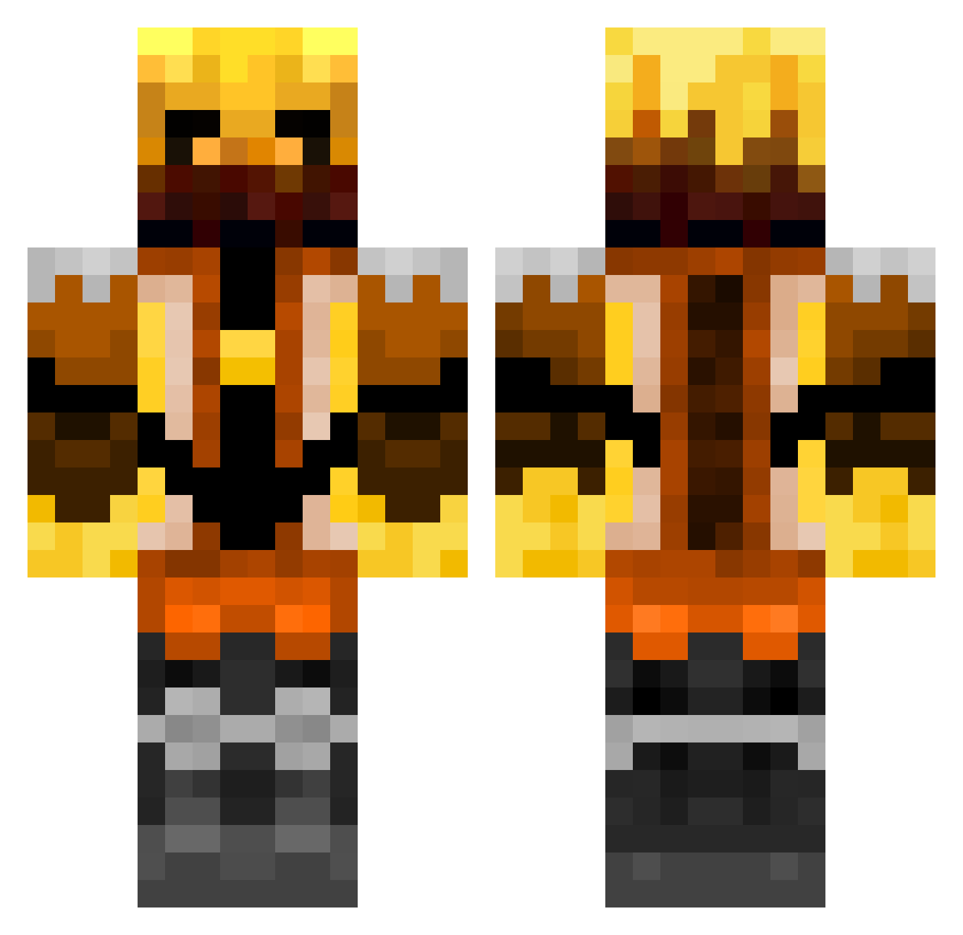 Goombaginga Minecraft skin, front and back view