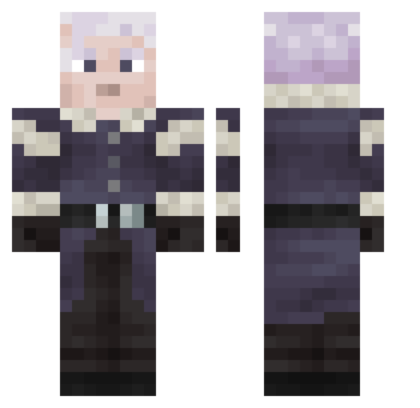 Imper_moon Minecraft skin, front and back view
