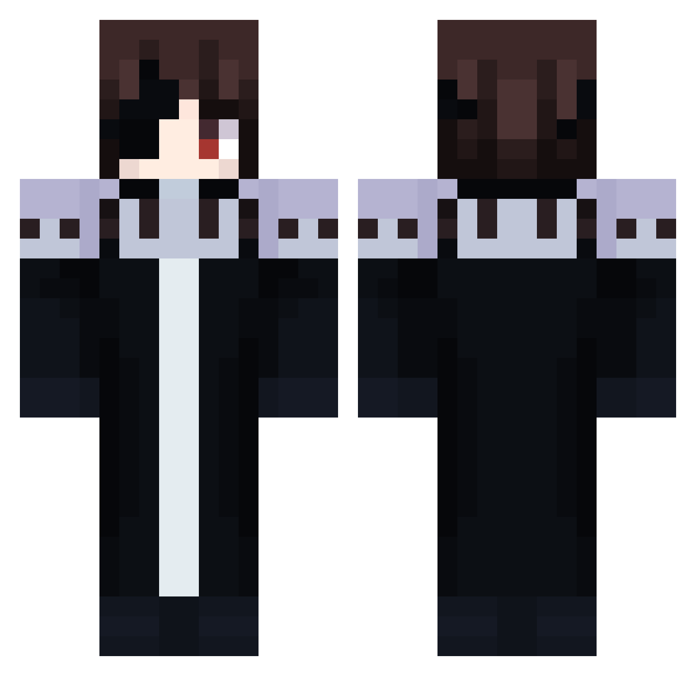 seffuya Minecraft skin, front and back view