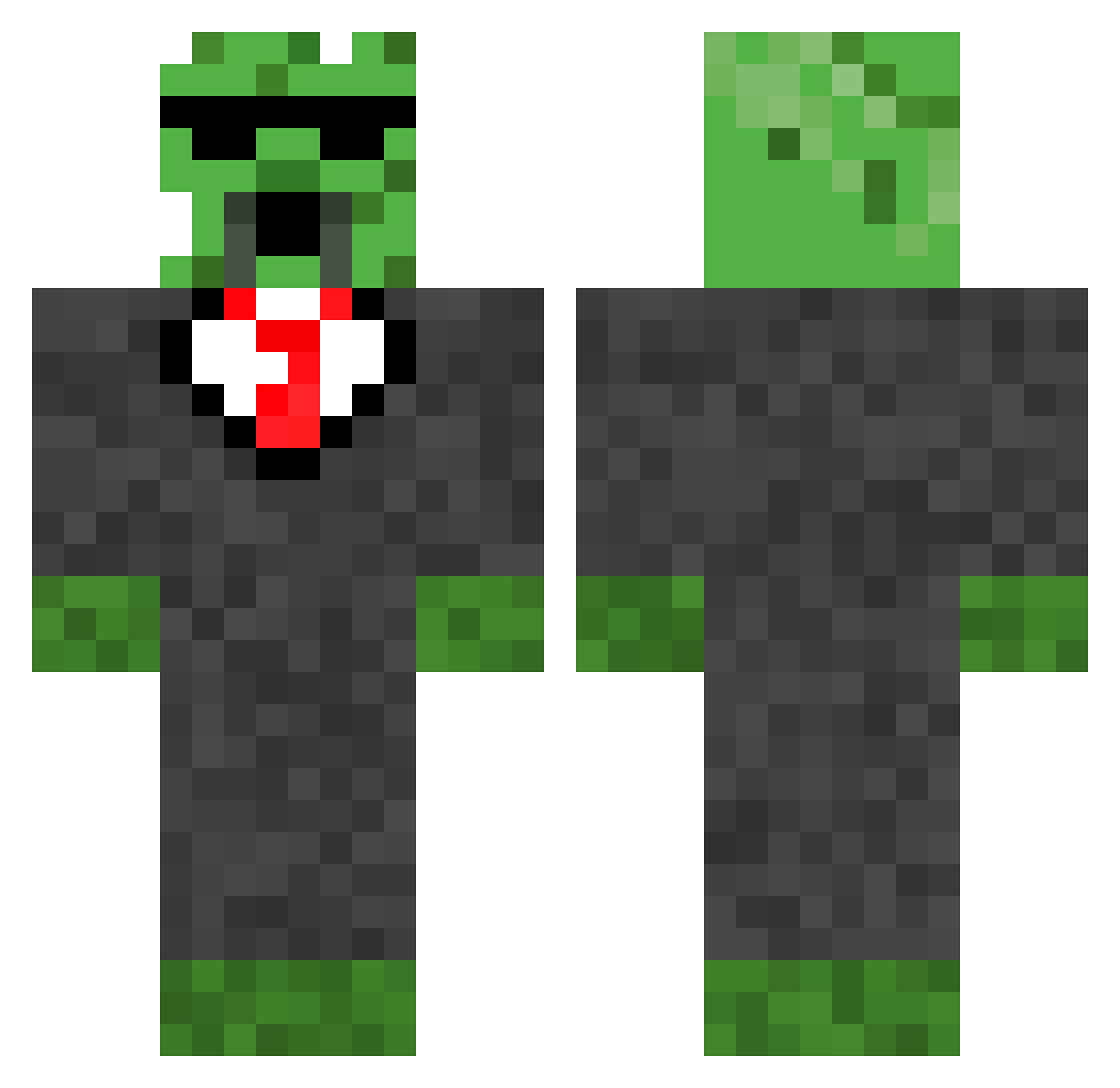 WallMonk Minecraft skin, front and back view