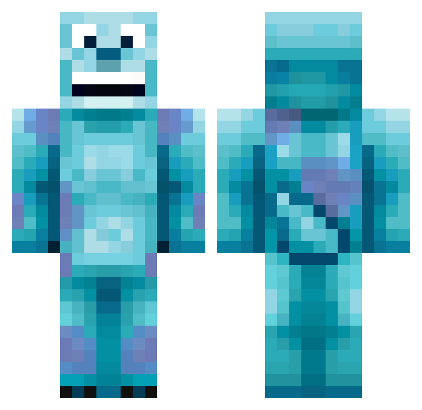 ShoeInABasket Minecraft skin, front and back view
