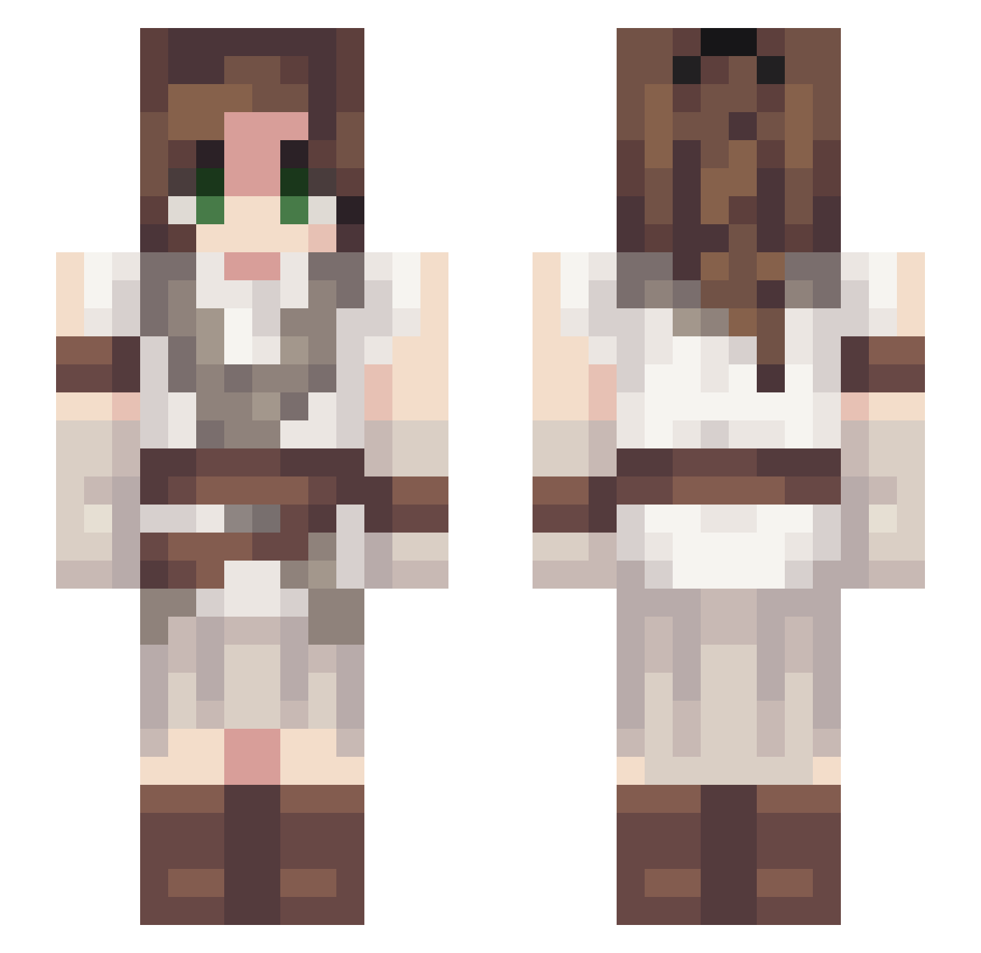 CandlStickMakr Minecraft skin, front and back view