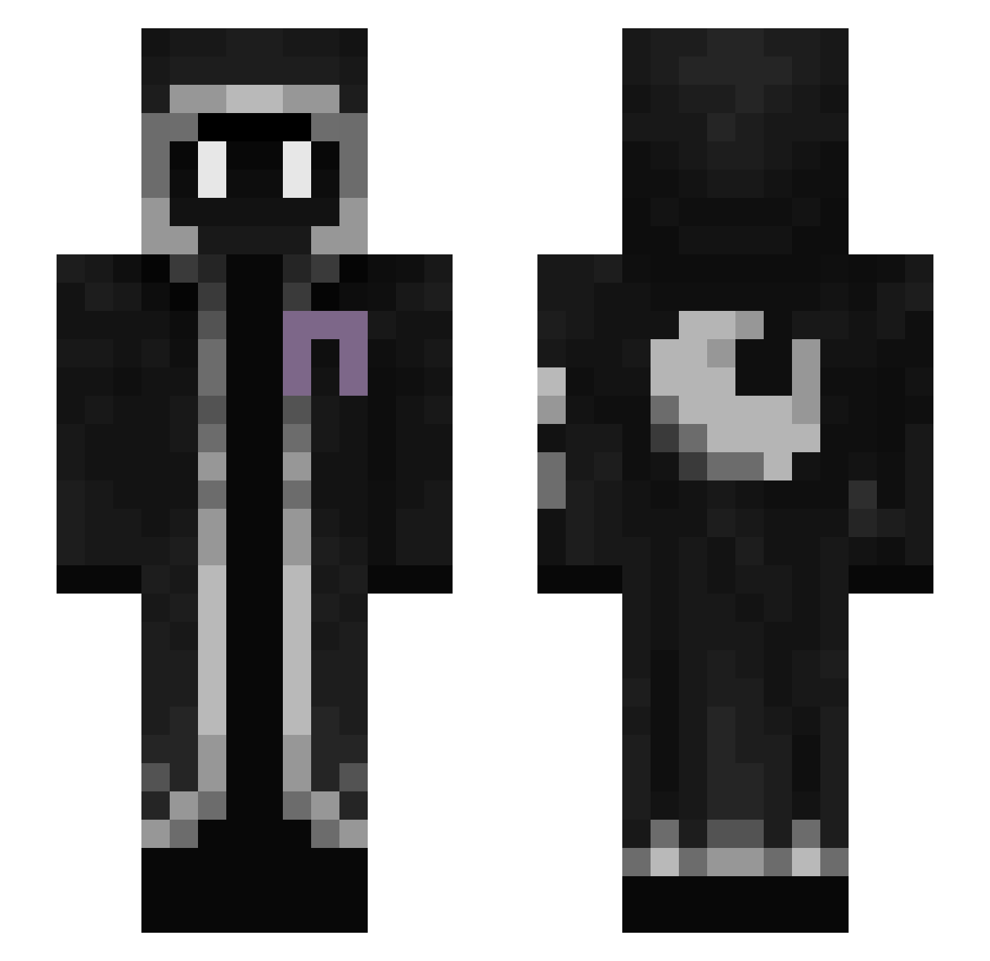 Rustivard Minecraft skin, front and back view