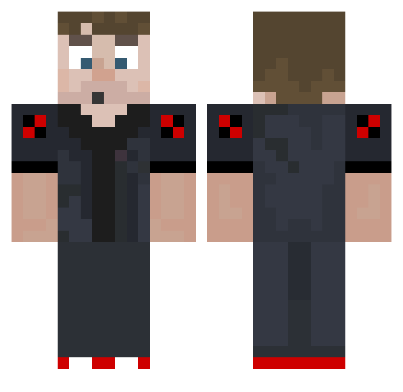 Perdie Minecraft skin, front and back view