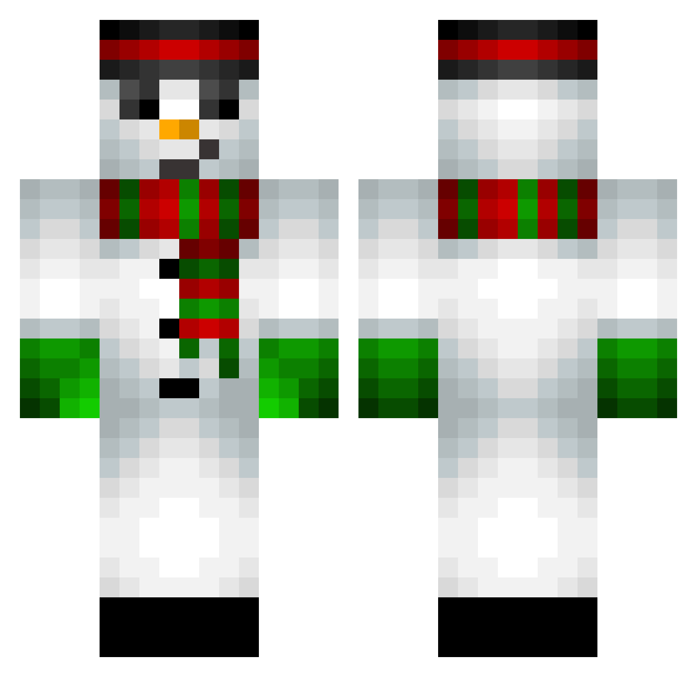 Goggle Minecraft skin, front and back view