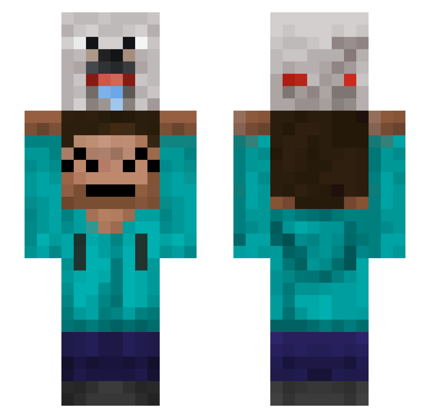ElCombo Minecraft skin, front and back view
