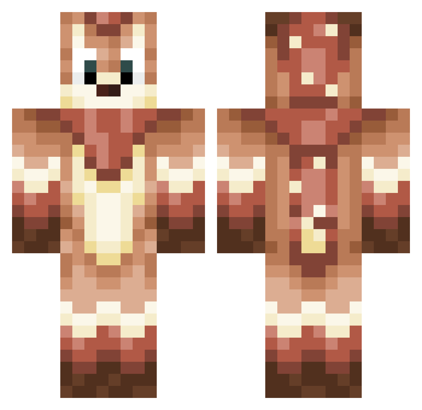 BumpAttack Minecraft skin, front and back view