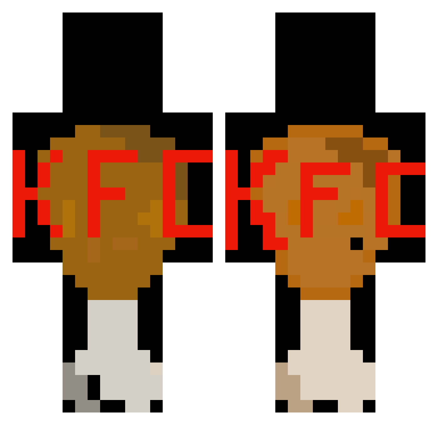 greenroom Minecraft skin, front and back view