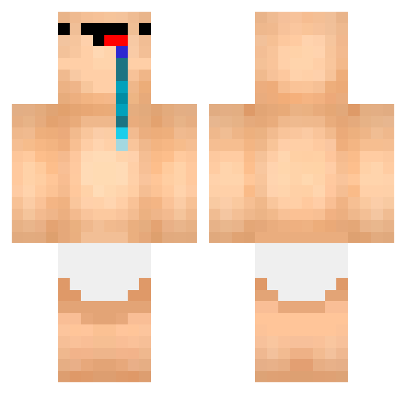 RouxDeSecour Minecraft skin, front and back view