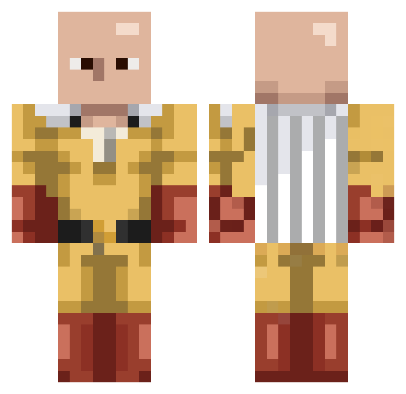 _Togu Minecraft skin, front and back view