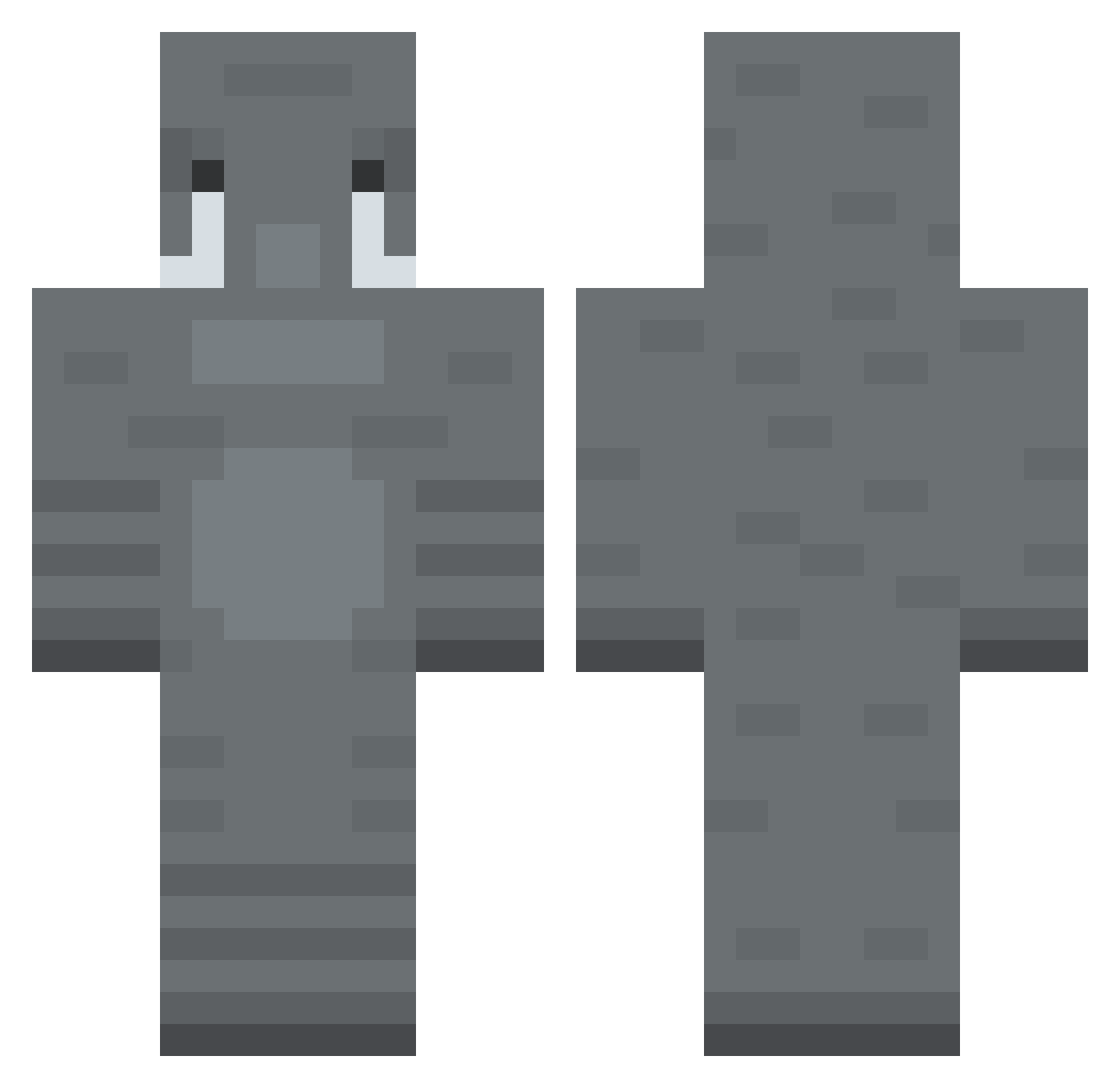 ellliphant Minecraft skin, front and back view