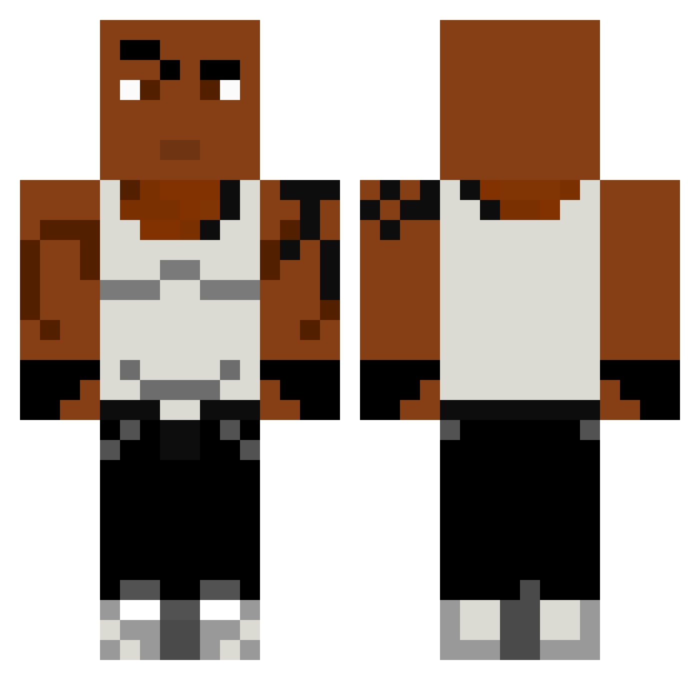 Uittcs Minecraft skin, front and back view
