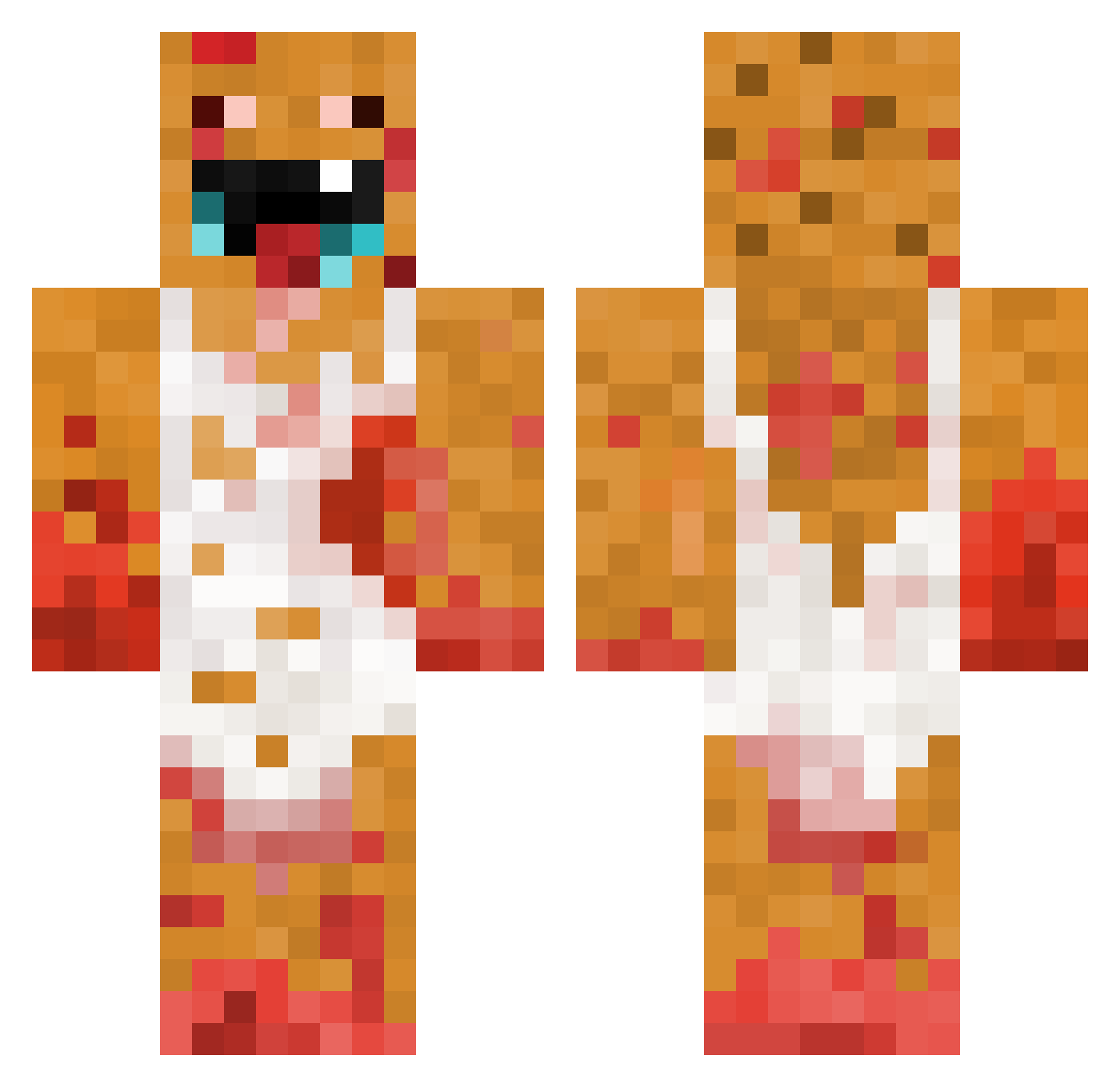 Sajid123 Minecraft skin, front and back view