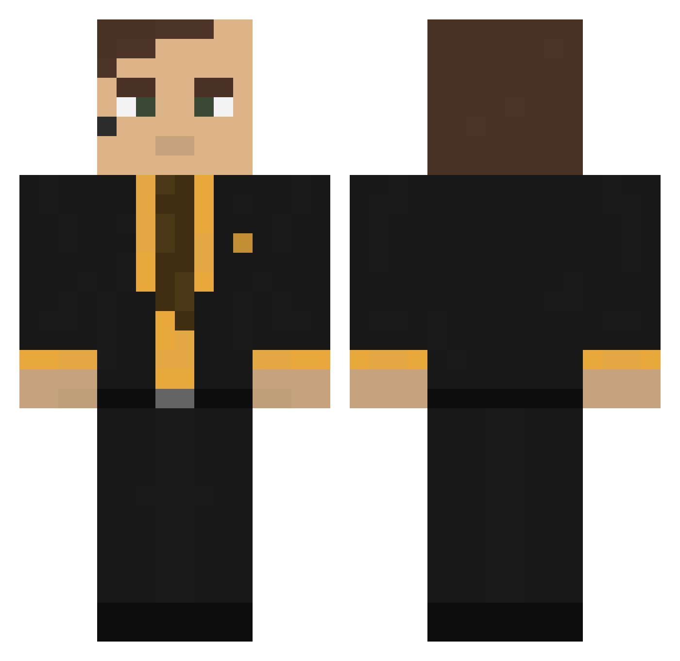 MCSamuka Minecraft skin, front and back view
