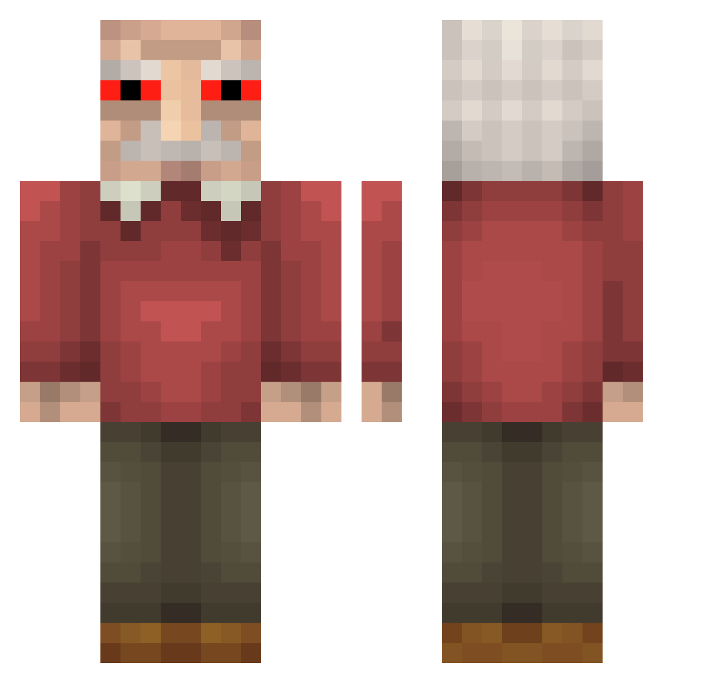qorvane Minecraft skin, front and back view