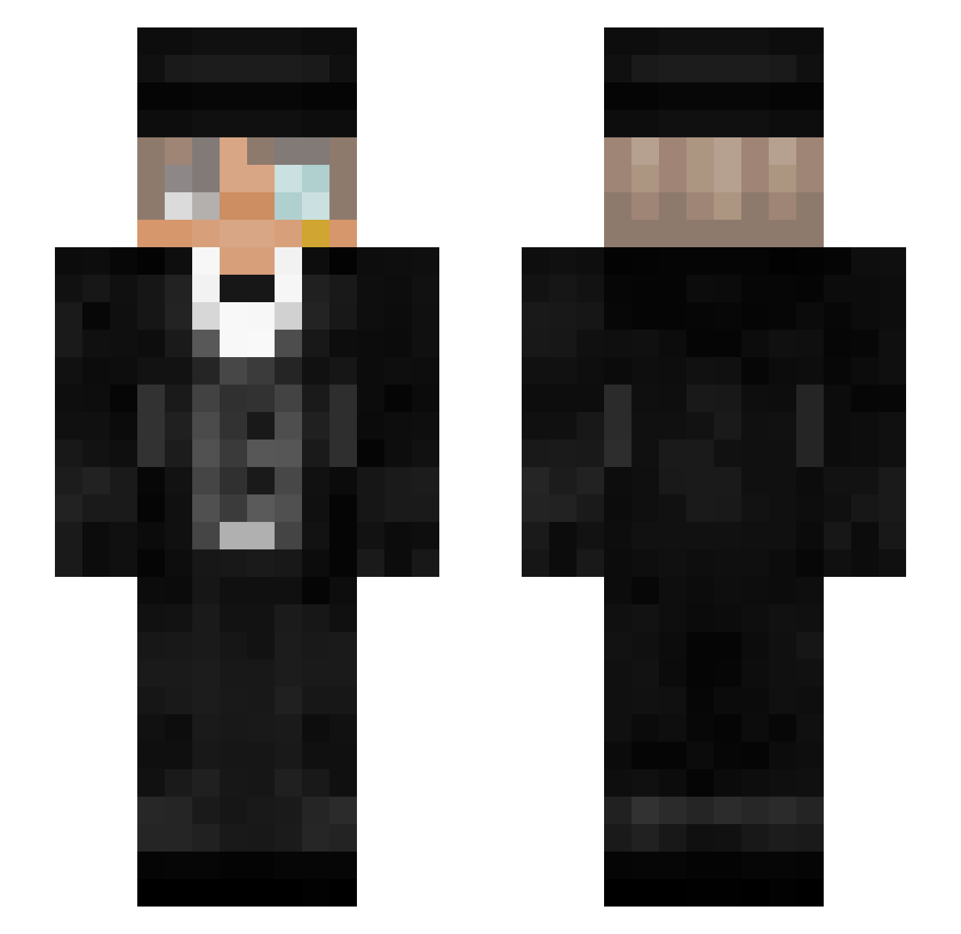 BanABull Minecraft skin, front and back view