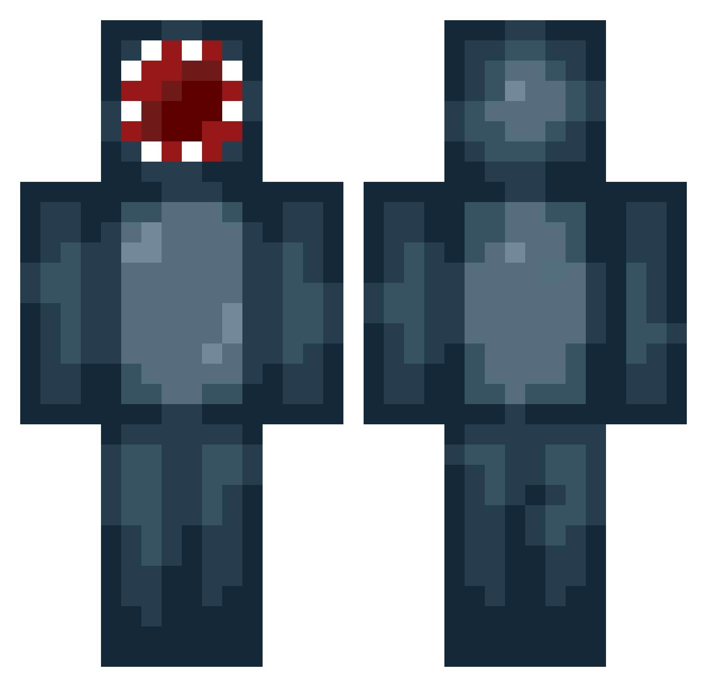 FalseGamezYT Minecraft skin, front and back view