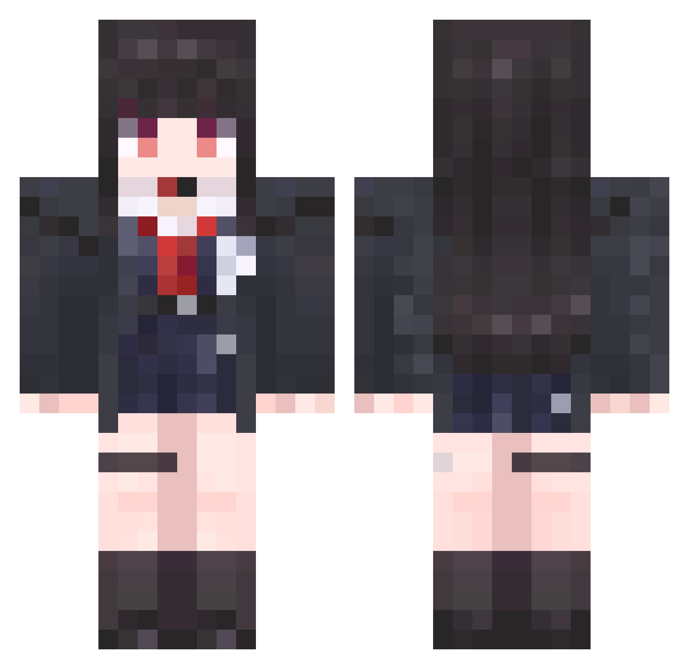 M3WO_ Minecraft skin, front and back view