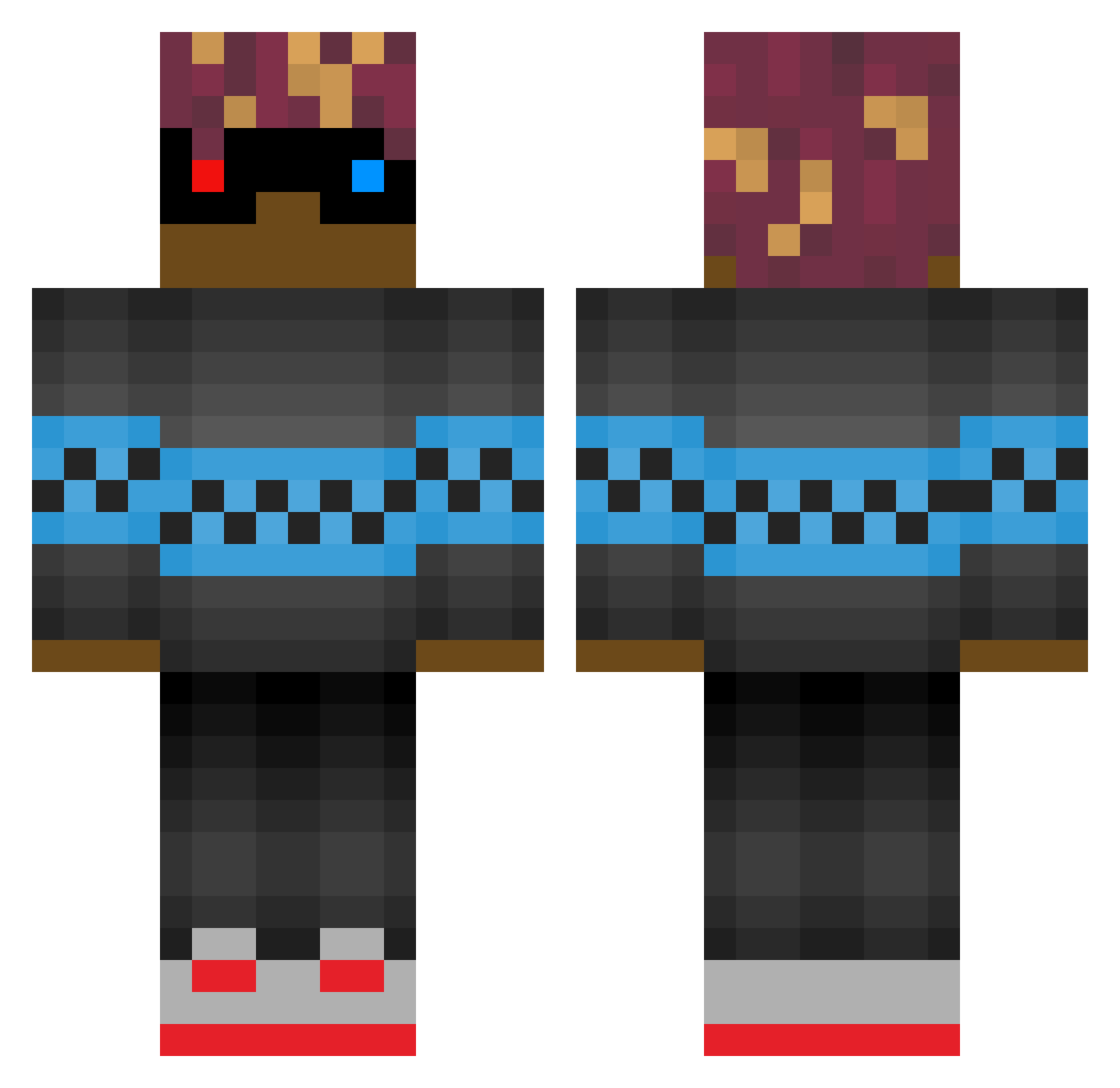 suph Minecraft skin, front and back view