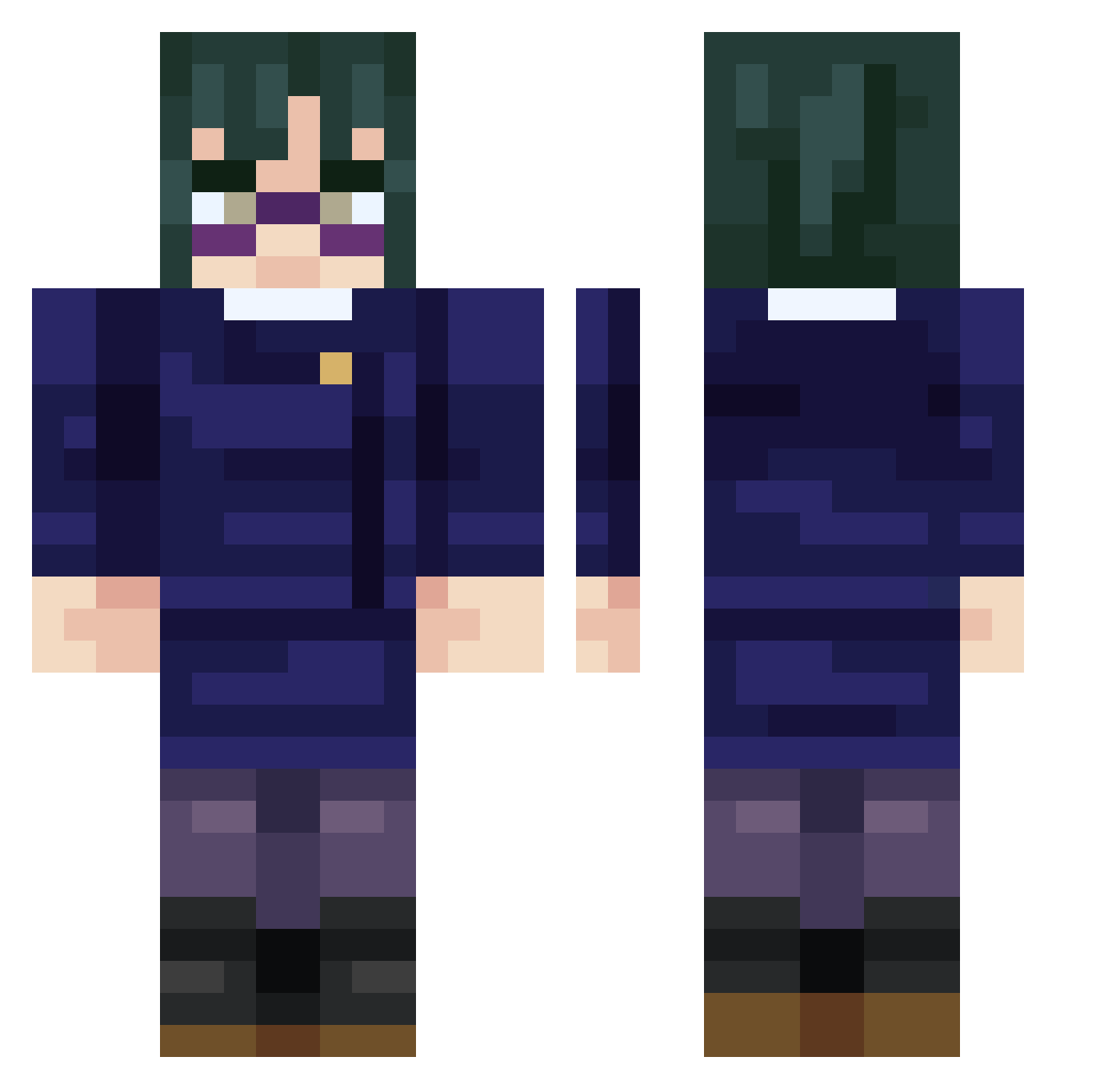 Flexito333 Minecraft skin, front and back view