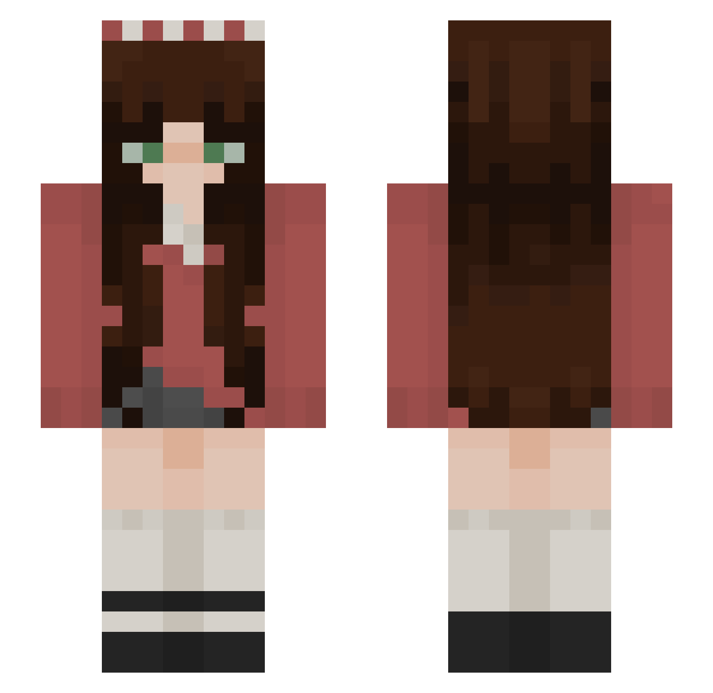 duplexharp Minecraft skin, front and back view