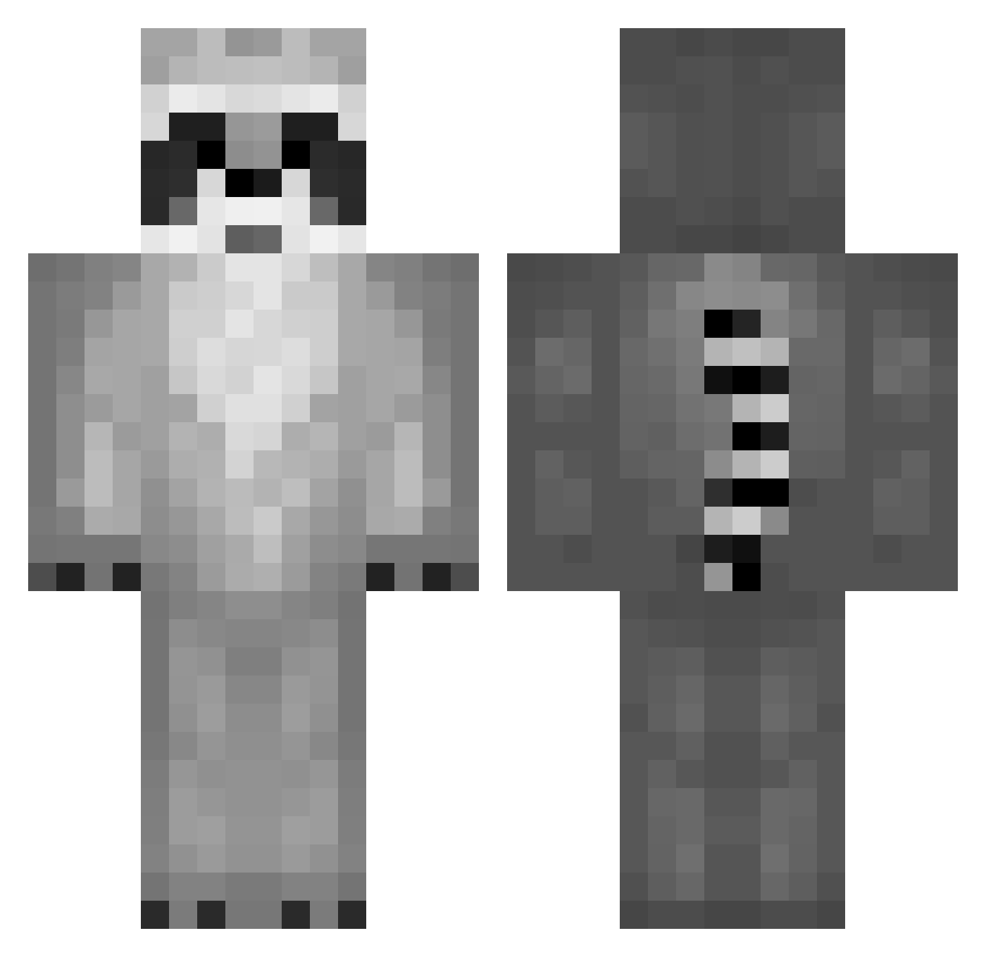 PamuinstGames Minecraft skin, front and back view