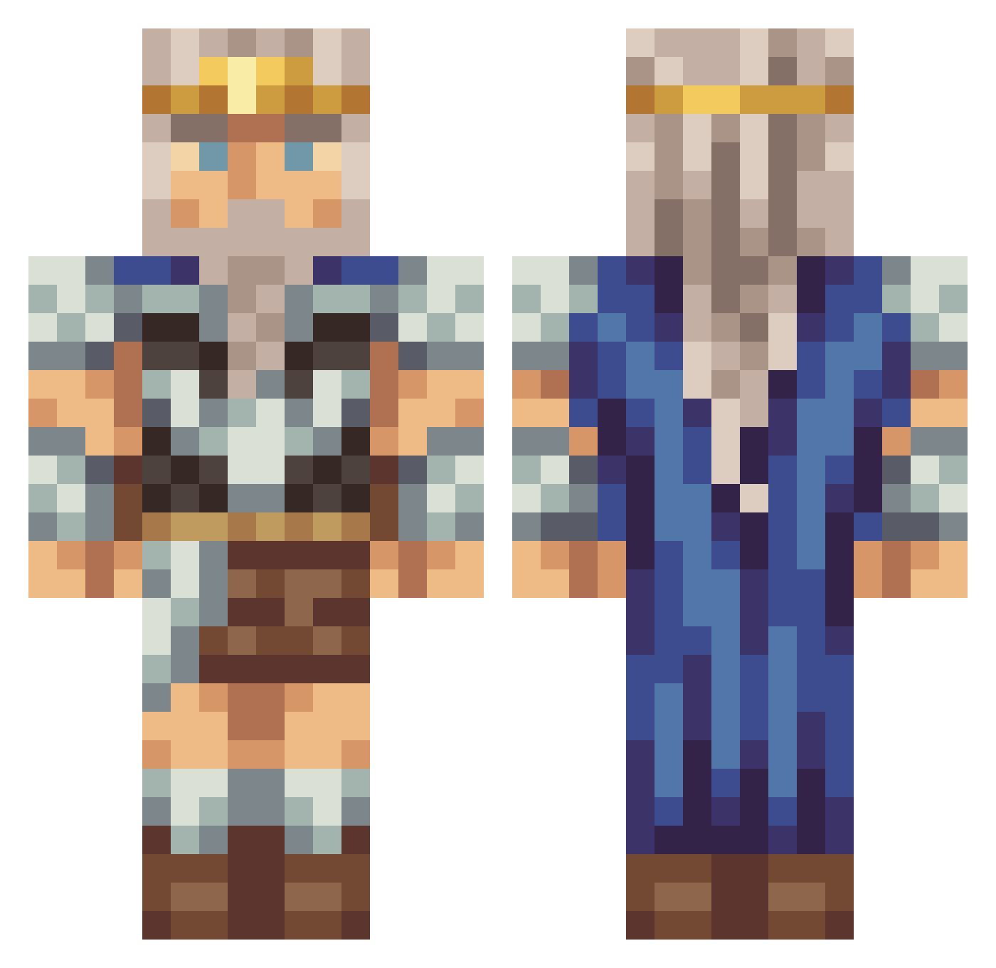 MightySandy Minecraft skin, front and back view