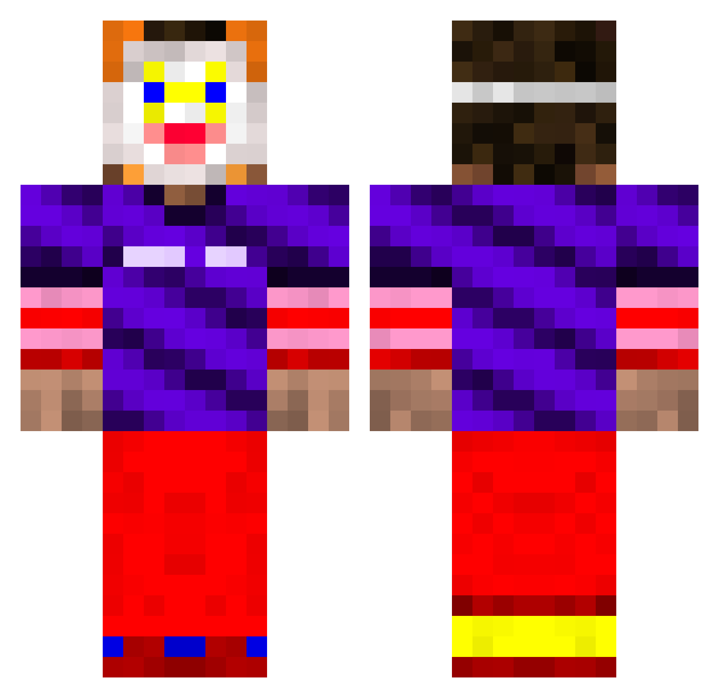 Hoovy_Gaming_ Minecraft skin, front and back view
